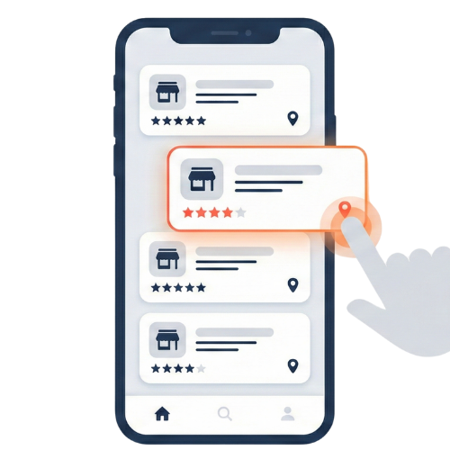 Kullanıcı işletmenizi seçer
